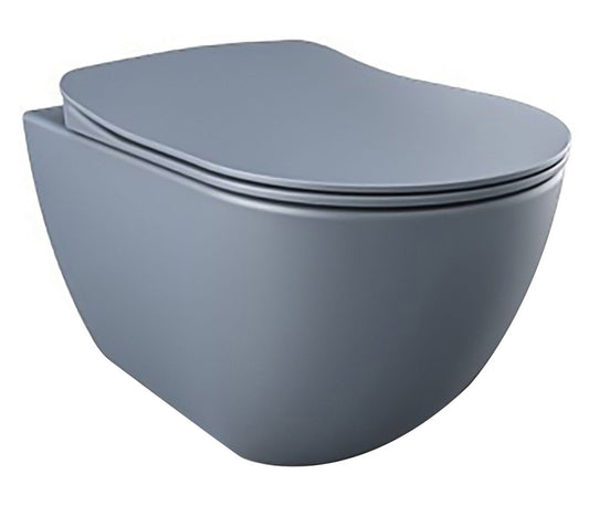 SaniSupreme Creavit Series wandcloset toilet wc 50.5 x 35.5 cm x 34.5 cm Mat Blauw