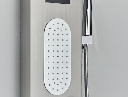Douchepaneel Opbouwdouche SaniSupreme® Torino met hand- en voetendouche LCD Premium Brush Zilver