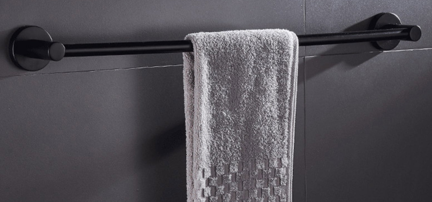 SaniSupreme Brasil Badkamer handdoekrek handdoekstang mat zwart rond 50 cm.