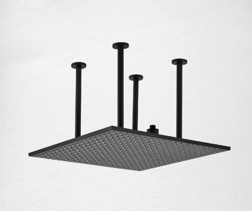 SaniSupreme® SmartPulse LED Plafond Regendouche Plateau Alicante 60 cm vierkant mat zwart