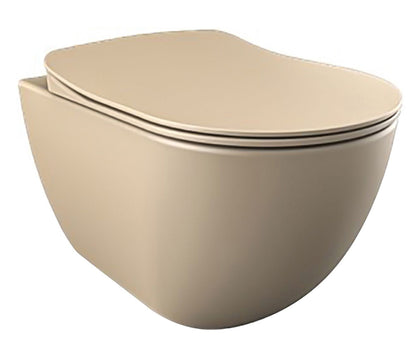 SaniSupreme Creavit Series wandcloset toilet wc 50.5 x 35.5cm x 34.5cm Mat Cappucino