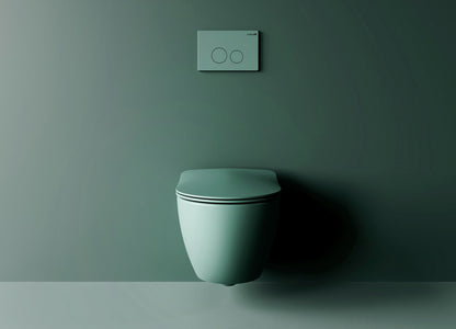 SaniSupreme Creavit RIMOFF Series wandcloset toilet wc Spoelrandloos 50.5 x 35.5cm x 34.5cm Groen