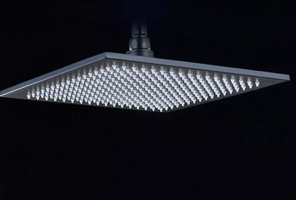 SaniSupreme LED EcoSave Manhattan vierkante hoofddouche regendouche 30 × 30 cm. mat zwart