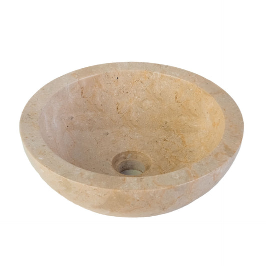 SaniSupreme Fully polished stone wash basin - Cream Marble 35x12CM 