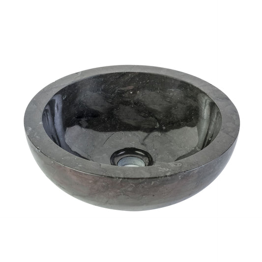 SaniSupreme Fully polished stone wash basin - Black Marble 35x12CM 