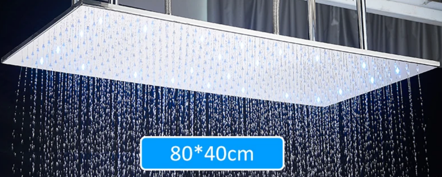 SaniSupreme® SmartPulse Plafond LED Thermostatische Doucheset Alicante 3 weg 40x80 cm regendouche Chroom Glans