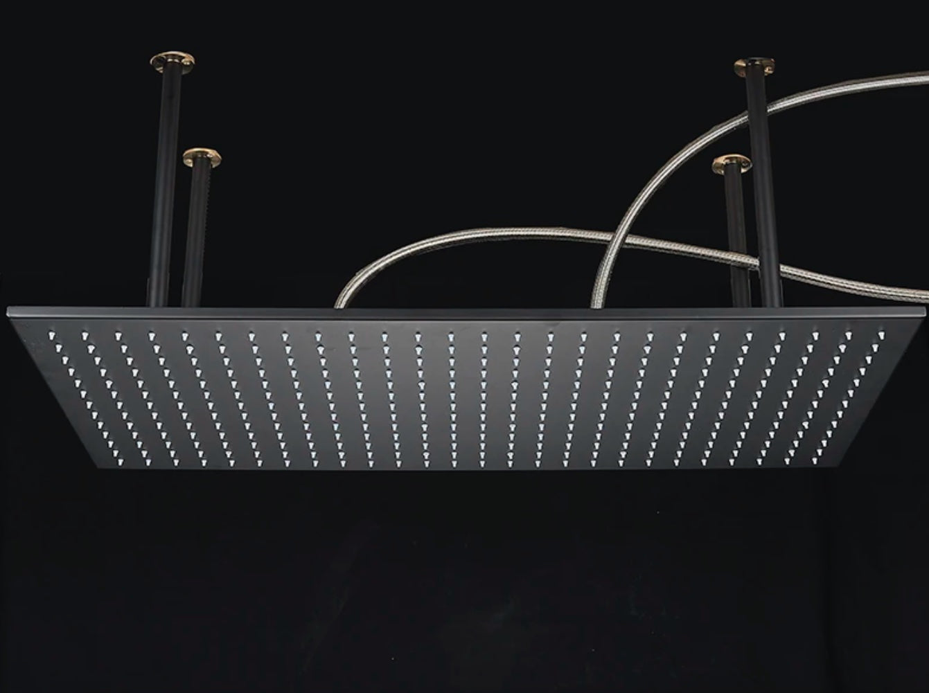 SaniSupreme® SmartPulse Plafond Regendouche Plateau Alicante LED 40x80 cm mat zwart