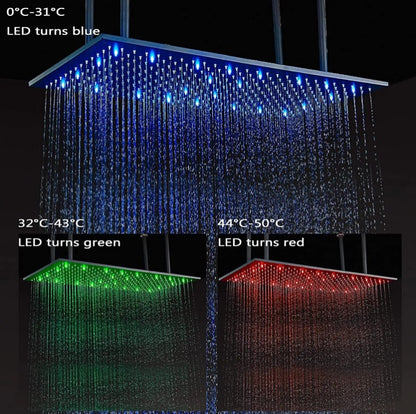 SaniSupreme® SmartPulse Plafond Regendouche Plateau Alicante LED 40x80 cm mat zwart