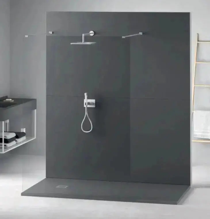 Sanisupreme douchevloer Flat 140x90 cm composietsteen rechthoek mat zwart