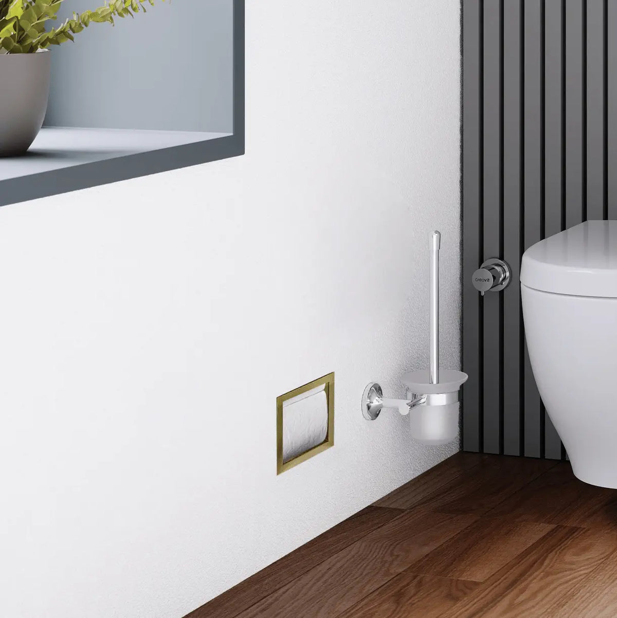 inbouw toiletrolhouder goud – luxe badkameraccessoire