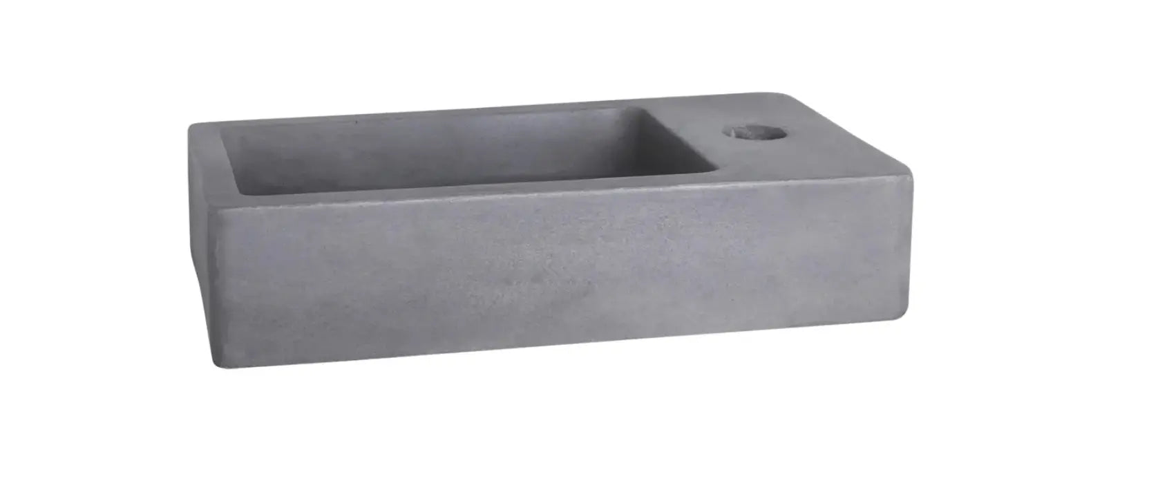 Fontaine SaniSupreme Force en béton gris foncé avec trou pour robinet droit