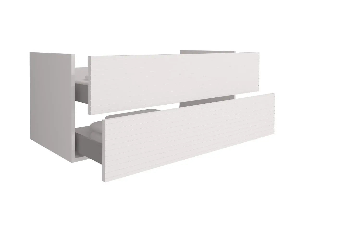 SaniSupreme® HighLine Elite Wastafel Onderkast Badmeubel 120x45x50 cm met Horizontaal Reliëf Mat Wit