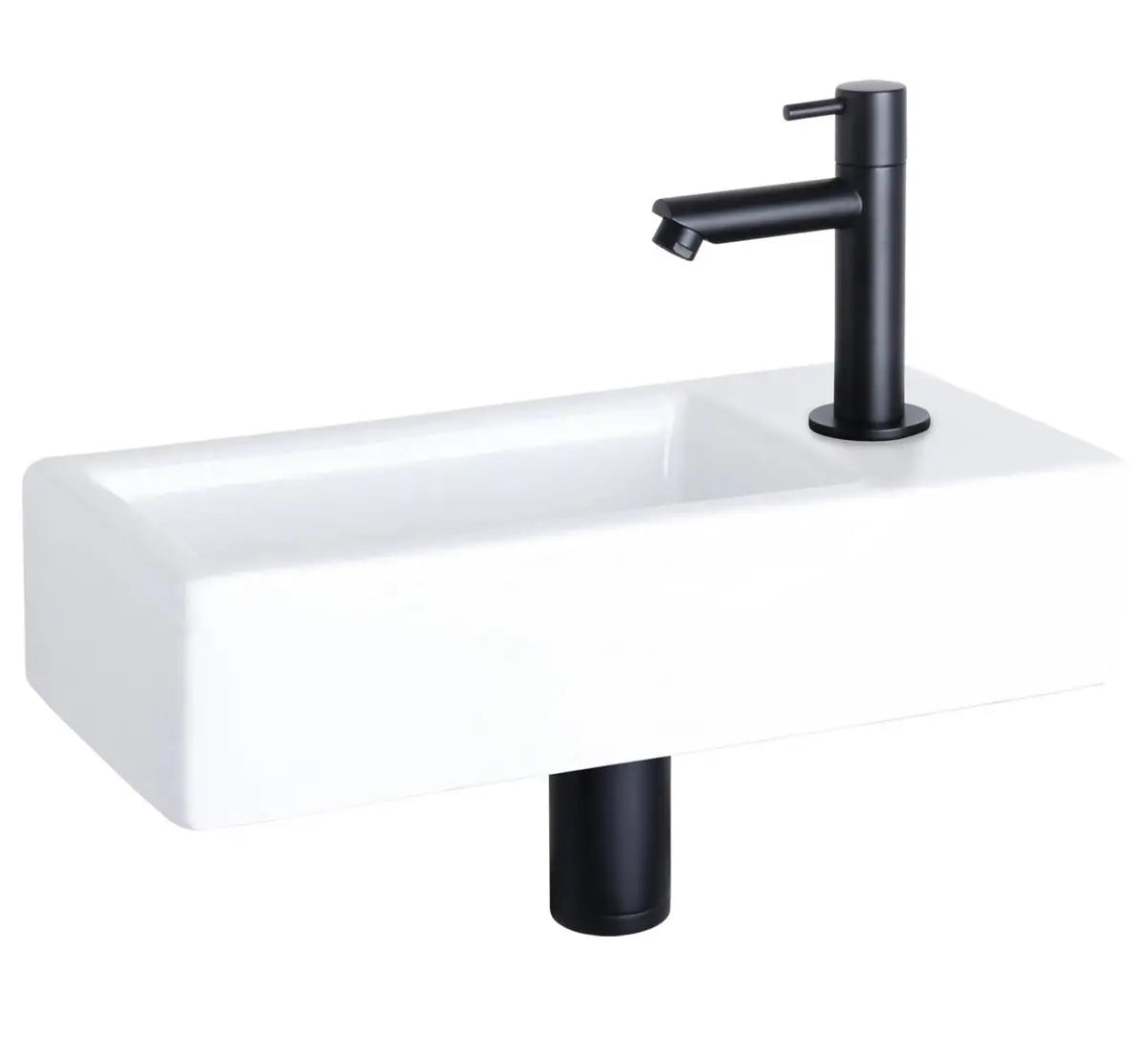 Ensemble fontaine SaniSupreme Solid en surface solide avec robinet droit noir mat