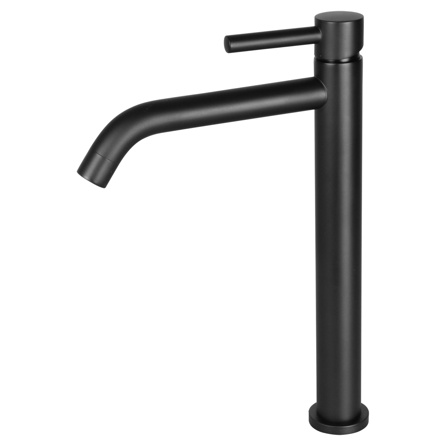 SaniSupreme Memphis washbasin tap surface-mounted high model curved spout matt black