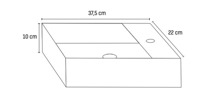 SaniSupreme Creavit Aloni fontein Pisa 37,5x22cm - mat zwart - kraangat rechts
