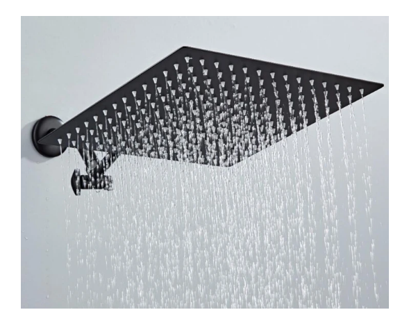SaniSupreme Manhattan vierkante hoofddouche regendouche 40×40 mat zwart