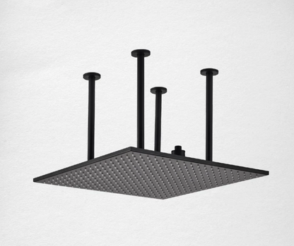 SaniSupreme® SmartPulse Plafond Regendouche Plateau Alicante 50 cm vierkant mat zwart