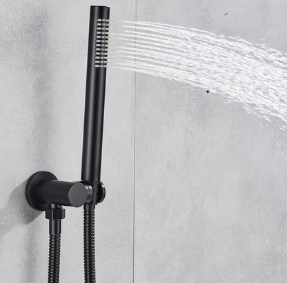 SaniSupreme® Doucheset Sacramento 12 inch regendouche rond 2-weg zwart inbouw