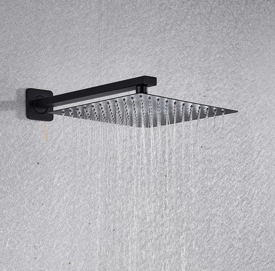SaniSupreme Doucheset Manhattan Premium de Luxe Waterfall LCD 10 inch regendouche vierkant 3-weg zwart inbouw