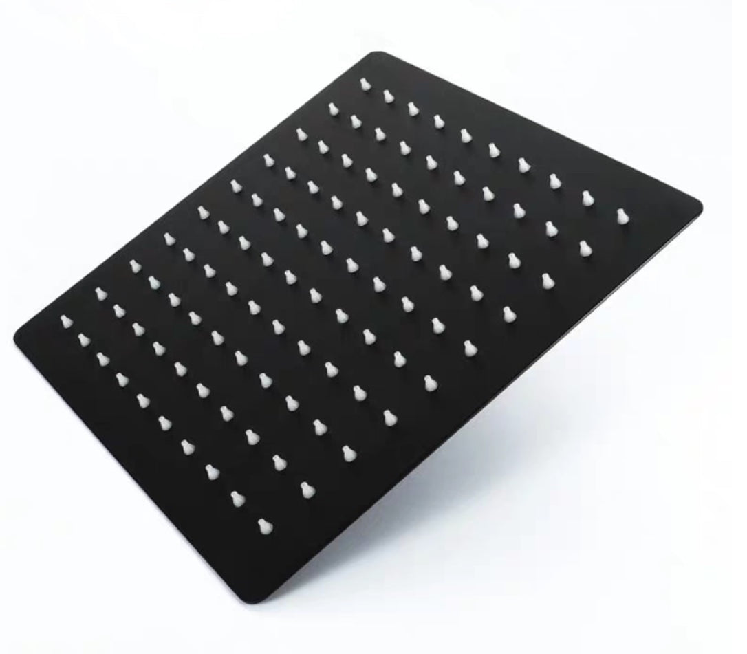 SaniSupreme BlackLine Aloni Regendouche kop Hoofddouche |mat zwart| vierkant| 40 cm | 16 inch