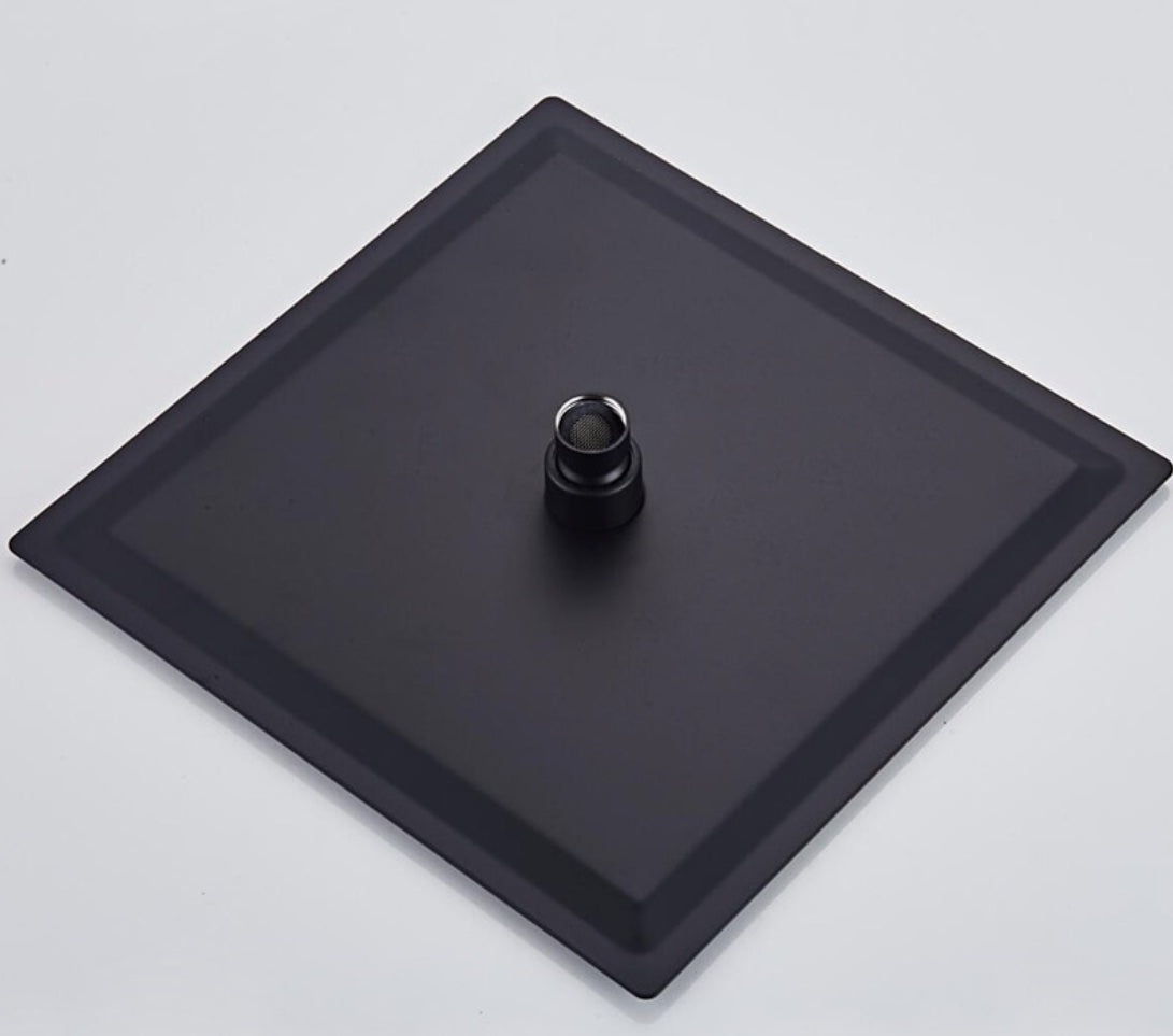 SaniSupreme BlackLine Aloni Regendouche kop Hoofddouche |mat zwart| vierkant| 40 cm | 16 inch