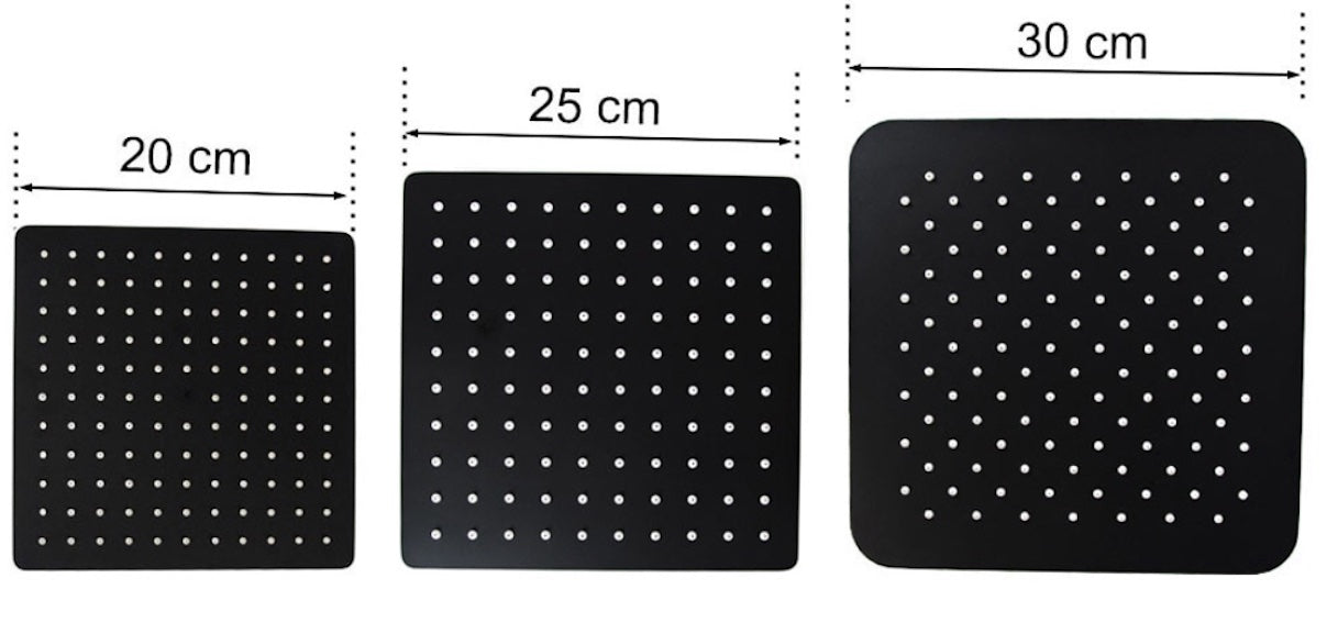 SaniSupreme Regendouche kop Hoofddouche |mat zwart| vierkant| 25 cm|10 inch
