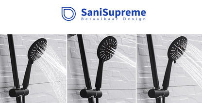 SaniSupreme® Bolivia aluminium wandstang los mat zwart (zonder handdouche en slang)