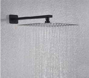 SaniSupreme Ceiling Shower Set Manhattan Premium de Luxe LCD 12 inch rain shower square 2-way black built-in