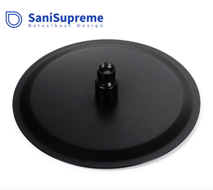 SaniSupreme® Regendouche douchekop 8 inch 20 cm. rond mat zwart