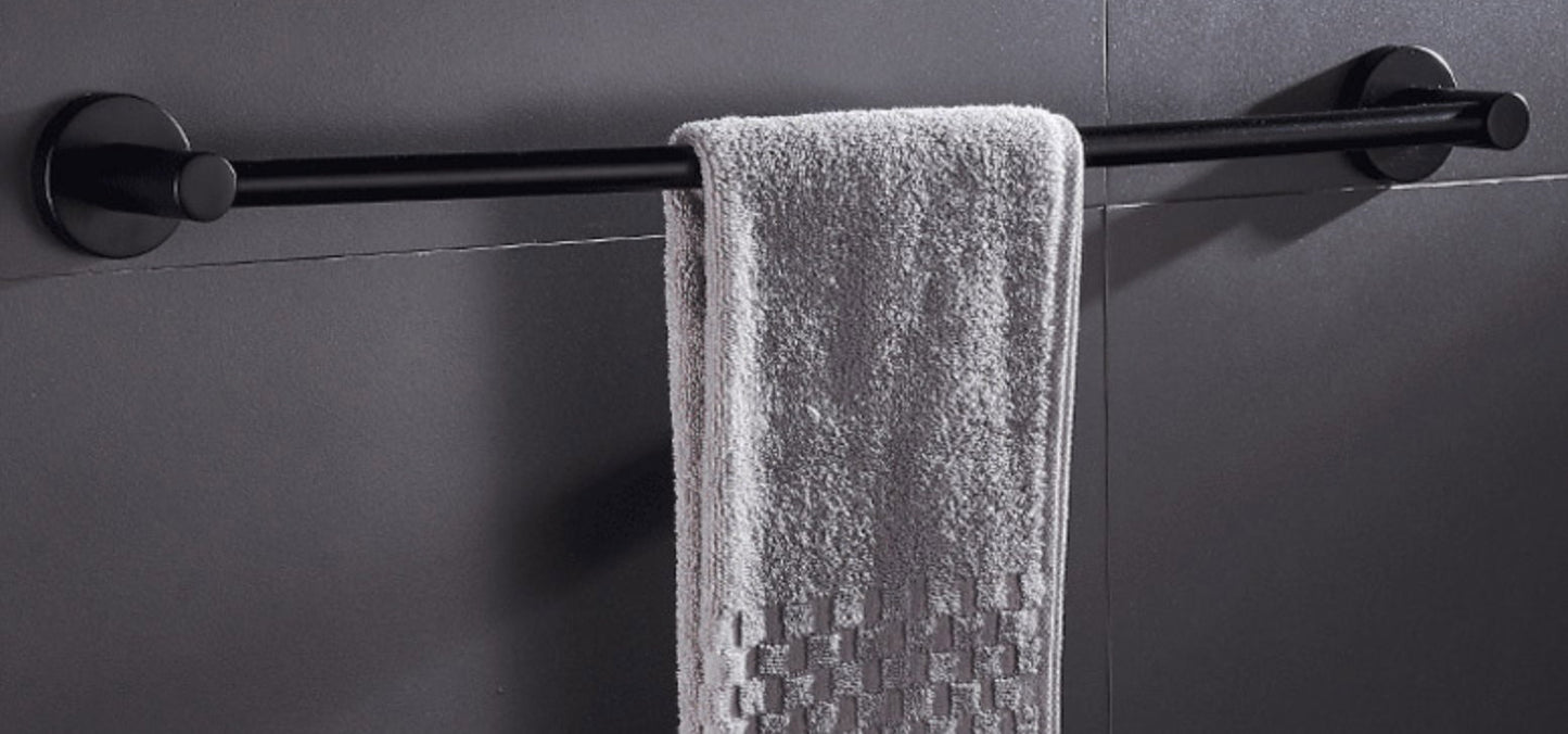 SaniSupreme Aloni Badkamer handdoekrek handdoekstang mat zwart rond 57 cm.
