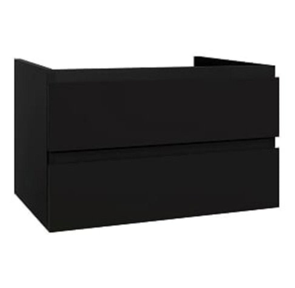 SaniSupreme® Monaco Badmeubel 120 mat zwart keramische dubbele wastafel wit