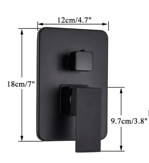 SaniSupreme® Doucheset Santiago 20 cm regendouche vierkant 2 - weg zwart inbouw