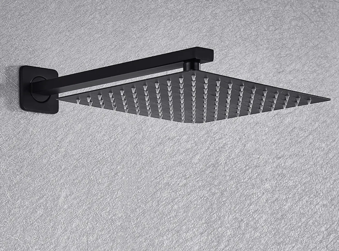 SaniSupreme® Doucheset Santiago 20 cm regendouche vierkant 2 - weg zwart inbouw